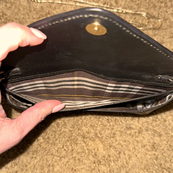 Dark Navy/Black Clutch with Gold Metal Strap MW - Picture 4 of 6